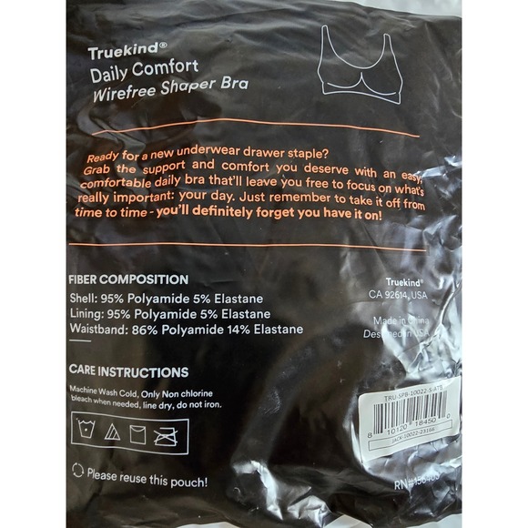 Truekind Daily Comfort Wirefree Shaper Bra Blue Small 10022 New - Picture 3 of 6